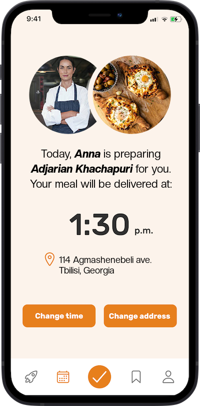 iPhone app delivery screen